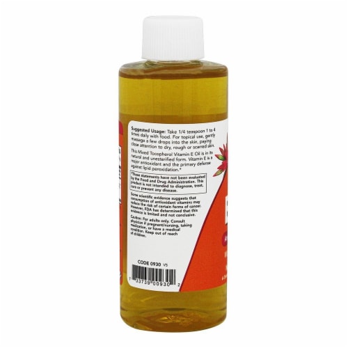NOW Foods Natural Vitamin E Oil Antioxidant Protection with Mixed Tocopherols, 4 Ounces Perspective: top