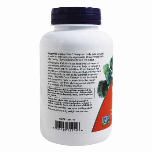 NOW Foods Coral Calcium Pure Powder, 6 Ounces Perspective: top