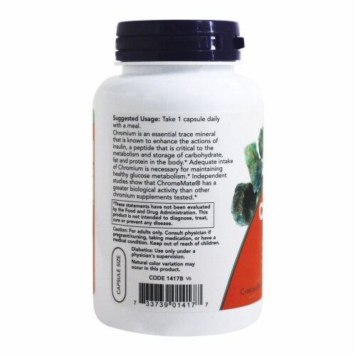 DON'T LIST NOW Foods ChromeMate Insulin Co-Factor, 180 Capsules Perspective: top