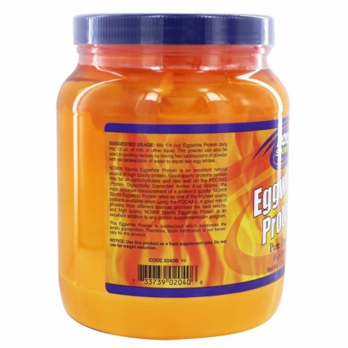 NOW Foods Sports Egg White Protein Protein Powder Unflavored - 1.2 lbs (544 g) Perspective: top