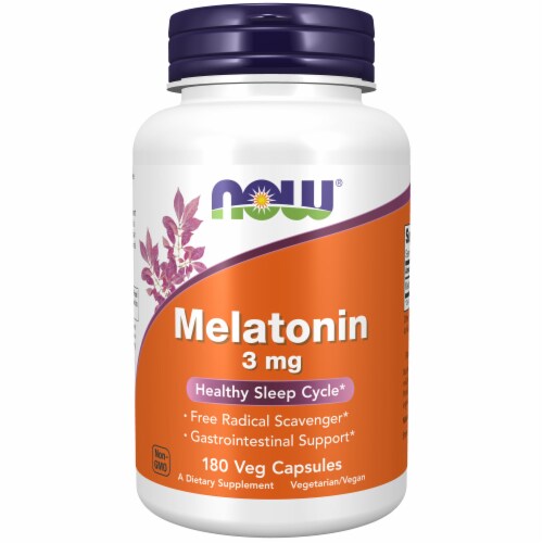 Now® Melatonin Vegetable Capsules 3mg Perspective: top