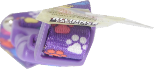 Alliance Purple Paws Small/Medium Dog Collar Perspective: top