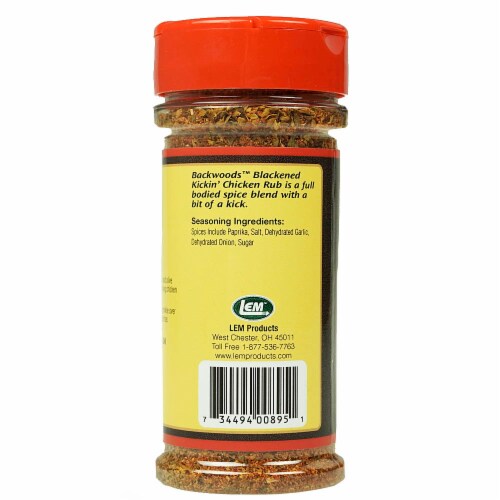 LEM Blackened Kickin' Chicken All Purpose Seasoning & Rub Backwoods 4.73 Ounces Perspective: top