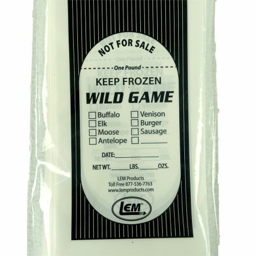 LEM Wild Game Bags 2 Pound Freezer Storage 100 Count Ground Meat Packaging 903 Perspective: top