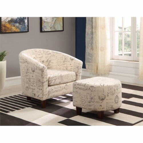 Script chair on sale and ottoman
