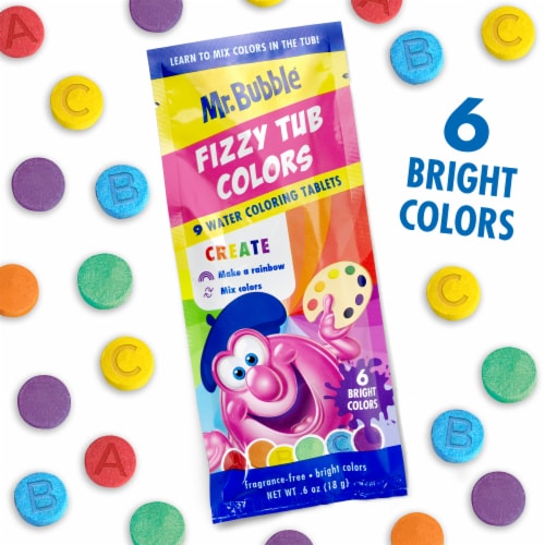 Mr. Bubble Fizzy Tub Water Coloring Tablets Perspective: top