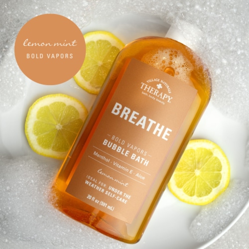Village Naturals Therapy® Cold & Allergy Lemon Mint Relief Bubble Bath Perspective: top