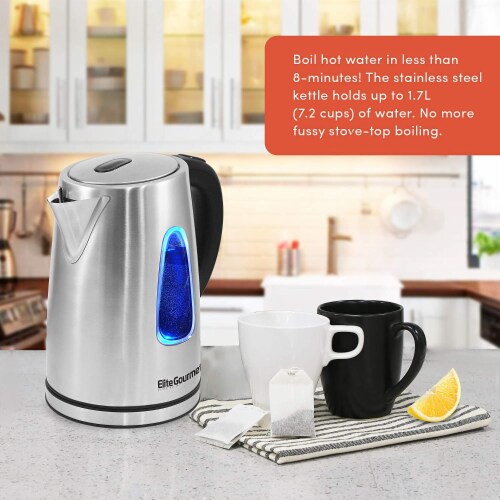 Elite Platinum 1.7L Stainless Steel Cordless Electric Kettle