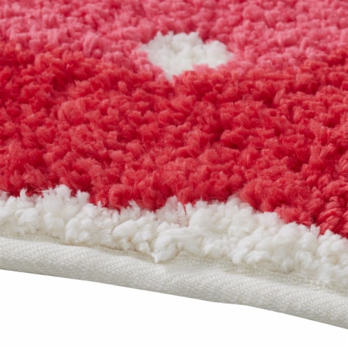 Strawberry Shaped Tufted Bath Rug Perspective: top