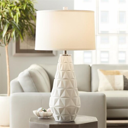 Pacific Coast Lighting Star Burst 30.5  Geometric Resin Table Lamp in White Perspective: top