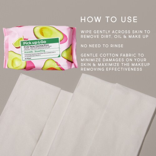 Pick Up & Go 4 Sheets Smoothing Avocado Cleansing Wipes (25 Count / Pack) Perspective: top