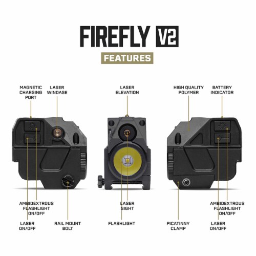 Tacticon Armament Ambidextrous Firefly V2 Laser and Flashlight Combo Perspective: top