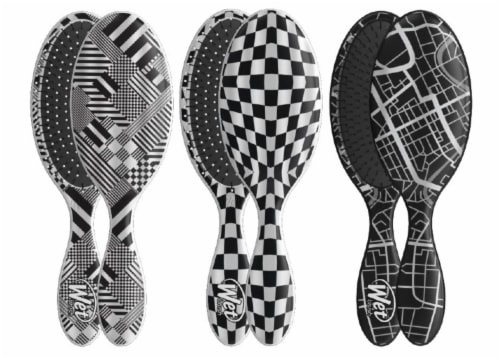 Wet Brush® Original Detangler® Black & White Hipster Brush Perspective: top