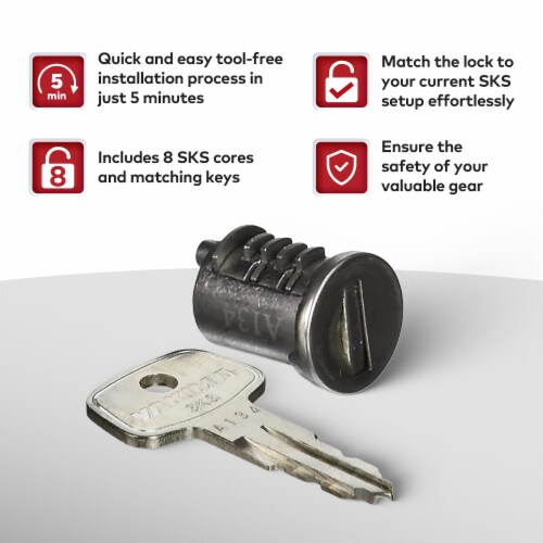 Yakima Car Rack System Component SKS Lock Cylinder Core Kit with Key 8 Pack 1 Piece Pick n Save