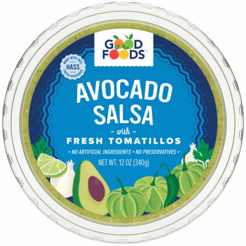 Good Foods™ Avocado Salsa with Fresh Tomatillos Salsa Verde Perspective: top