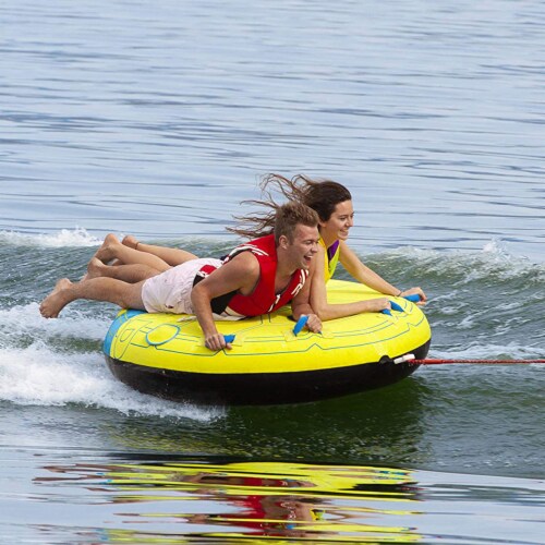 Airhead Comfort Shell 2 Person Nylon Towable Inflatable Water Sport Boating Tube Perspective: top