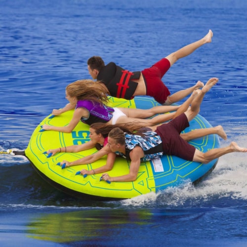 Airhead 95 Deck Shell Inflatable 4 Rider Towable Boating Lake Tube Water Raft Perspective: top