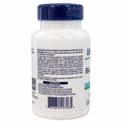 Life Extension Super Bio-Curcumin Vegetarian Capsules 400mg Perspective: top
