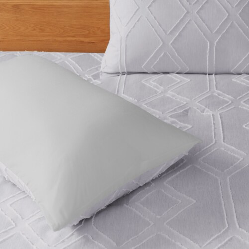 3 Piece Geometric Clipped Comforter Set Perspective: top