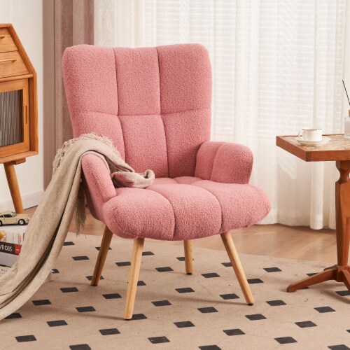 Plush Teddy Velvet Chair With High Back And Soft Padded Cozy Armchair For Living Room Bedroo Single Mariano s