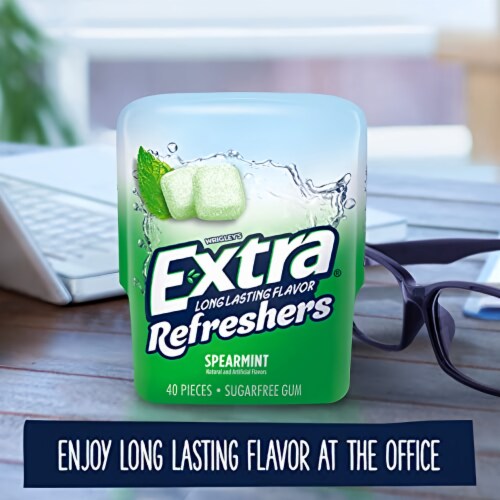 Wrigley's Extra Refreshers Spearmint Chewing Gum (Pack of 6) Perspective: top