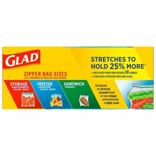 Glad Gallon Storage Zipper Bags, 30 count