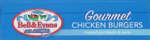 Bell & Evans® Air Chilled Gourmet Chicken Burgers With Mushrooms & Swiss Cheese Perspective: top