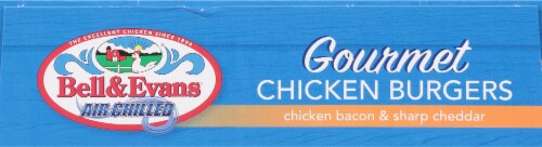Bell & Evans® Air Chilled Gourmet Chicken Burgers With Chicken Bacon & Cheddar Cheese Perspective: top