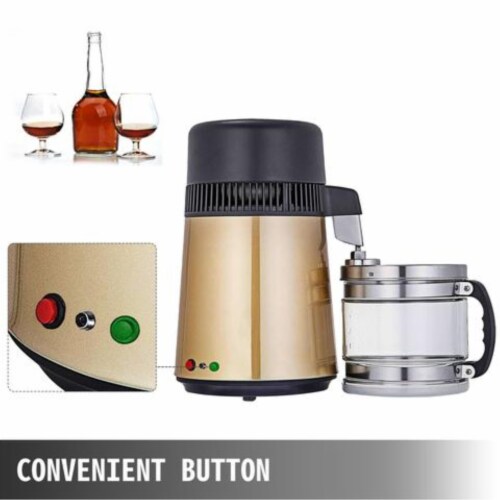 4L Water Distiller Purifier Pure W/Water Bottle Hospital Medical Stainless Steel Perspective: top