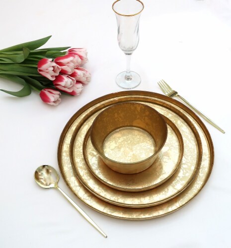 Set of 12 Dinnerware Set Shaded Gold Perspective: top