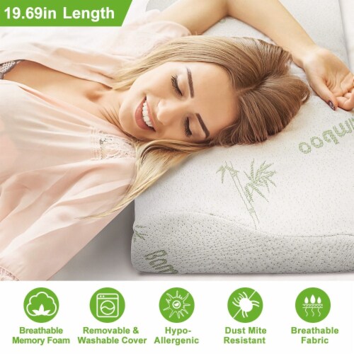 Bamboo Memory Foam Sleep Pillow Contoured Cervical Orthopedic Pillow Neck  Support Breath, 1 unit - Kroger