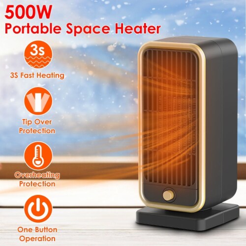 500W Portable Electric Heater PTC Ceramic Heating Space Heater
