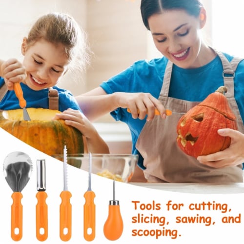 13Pcs Halloween Pumpkin Carving Kit Stainless Steel Carving Kit Pumpkin Sculpting Cutting Kit Perspective: top