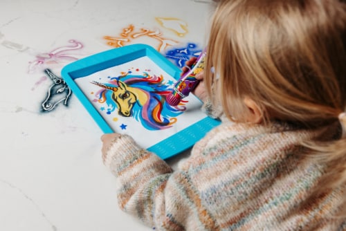 Flo Magic™ Enchanted Series Craft Airbrushed Masterpieces with Magical Layering Stencils Perspective: top
