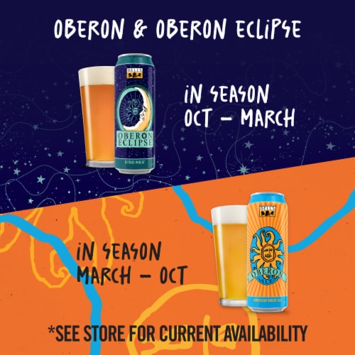 Bell's Oberon Wheat Ale Craft Beer Single Can Perspective: top