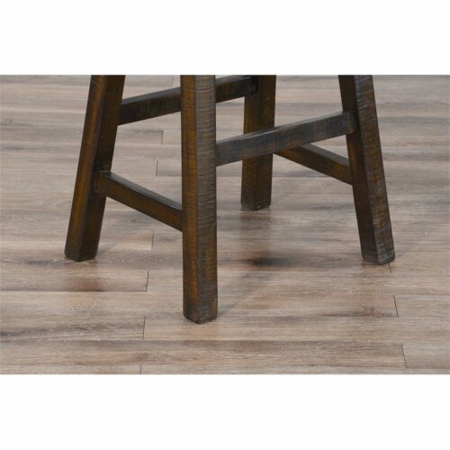 Sunny Designs 30  Saddle Seat Transitional Mahogany Wood Stool in Tobacco Leaf Perspective: top