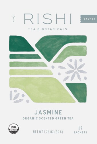 Rishi Tea Organic Jasmine Green Tea Sachets Perspective: top