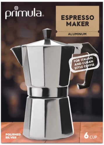 Aluminum Stovetop Espresso Maker, 6 Cup - Primula Stainless