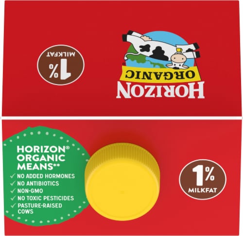 Horizon Organic DHA Omega-3 1% Chocolate Lowfat Milk Perspective: top