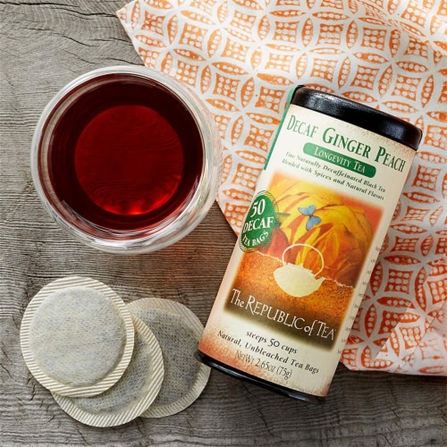 The Republic of Tea® Ginger Peach Decaf Tea Bags Perspective: top