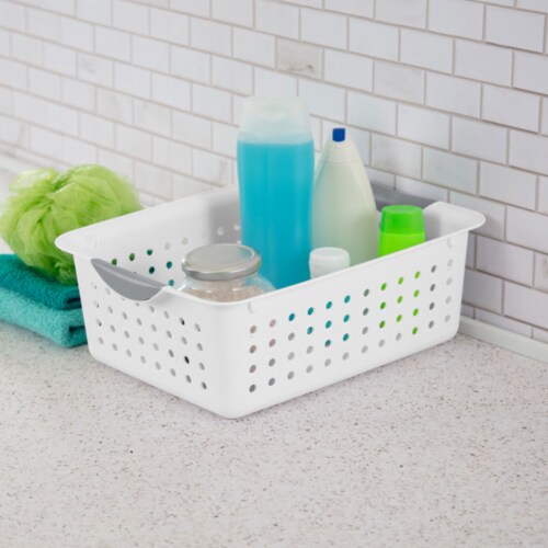 Sterilite Medium Ultra Basket Plastic Storage Bin Organizer White pack of 12 for sale online 