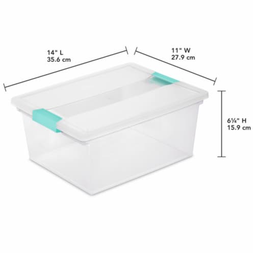 Sterilite Deep Plastic Stackable Storage Bin w/ Clear Latch Lid, Clear (4  Pack), 4pk - Fred Meyer