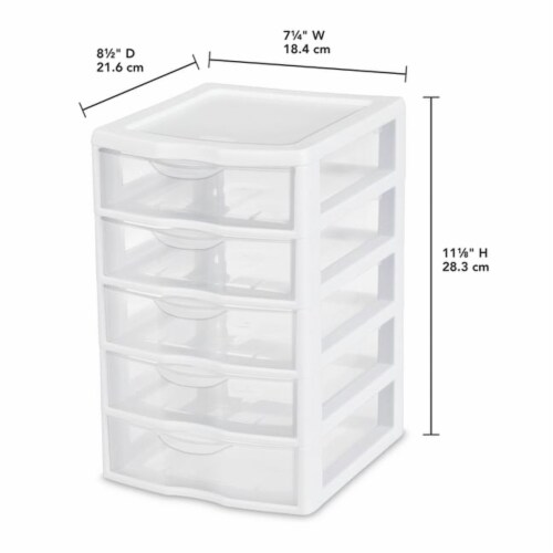 Sterilite Clear Plastic Stackable Small 3 Drawer Storage System, White, (9  Pack), 1 Piece - Kroger