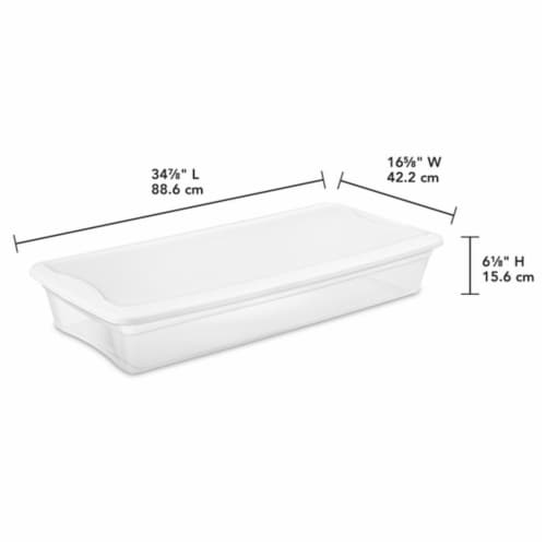 Rubbermaid 68 Qt Under Bed Wheeled Storage Boxes with Hinged Lids (2 Pack)  