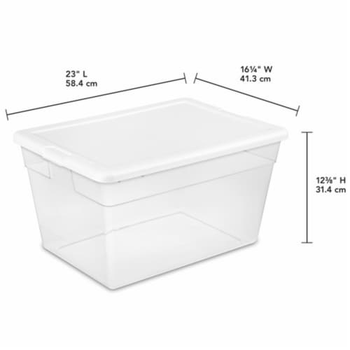 Sterilite 40 qt Clear Plastic Storage Bin Totes with Latching Lid, Gray (6 Pack)