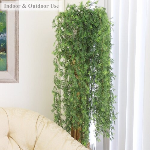 All Weather Artificial Springeri Plant Hanging with 9 Branches 45 Perspective: top