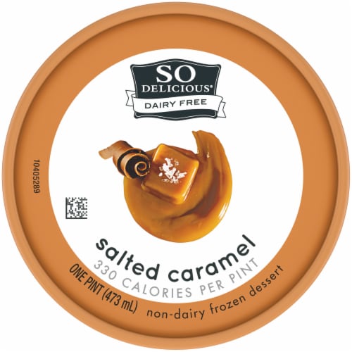 SO Delicious® Dairy Free Salted Caramel Frozen Dessert Pint Perspective: top