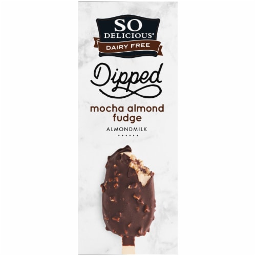 SO Delicious Dairy Free Mocha Fudge with Almond Milk Base Frozen Dessert Bars Perspective: top