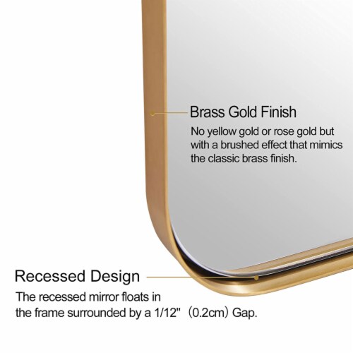 ANDY STAR Modern 18 x 48 Inch Rectangular Full Body Length Mirror, Brushed Gold Perspective: top