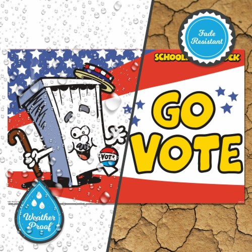 Prime Party Go Vote- Booth | Yard Sign with Lawn Stakes, Schoolhouse Rock Perspective: top